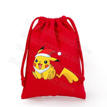 Load image into Gallery viewer, Weihnachtliche Pokemon Pikachu Tassche mit Kordel für Nikolaus, Weihnachten Geschenke etc.