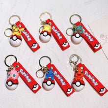 Load image into Gallery viewer, Pokeball mit Pokemon Figur Schlüsselanhänger Keychain