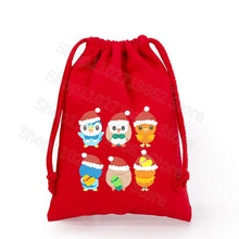 Load image into Gallery viewer, Weihnachtliche Pokemon Pikachu Tassche mit Kordel für Nikolaus, Weihnachten Geschenke etc.