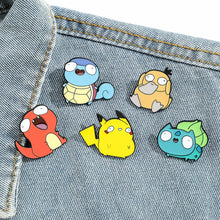 Lade das Bild in den Galerie-Viewer, Lustige Pokemon Pins, Pikachu, Glumanda, Bisasam, Schiggy oder Enton