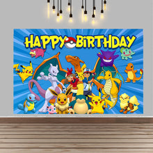 Lade das Bild in den Galerie-Viewer, Pokemon Pikachu Kindergeburtstag große Poster Banner Hintergrund Deko