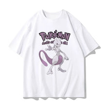 Load image into Gallery viewer, Weiße Gotta catch em all Pokemon T-Shirts mit Mewtu, Relaxo, Pikachu oder Enton Motiv