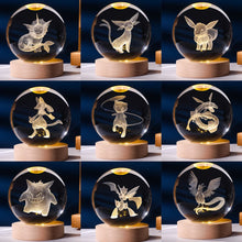 Lade das Bild in den Galerie-Viewer, Pokemon Kristallkugel mit LED Licht, Geschenkidee, viele Pokemon Motive