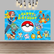 Lade das Bild in den Galerie-Viewer, Pokemon Pikachu Kindergeburtstag große Poster Banner Hintergrund Deko