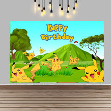 Lade das Bild in den Galerie-Viewer, Pokemon Pikachu Kindergeburtstag große Poster Banner Hintergrund Deko