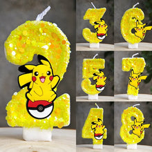 Lade das Bild in den Galerie-Viewer, Gelbe Pikachu Geburtstag Kerze mit Jahreszahl