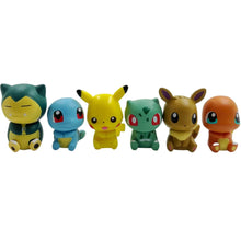 Load image into Gallery viewer, Niedliche Pokemon Figuren im 6er Pack (Pikachu, Evoli, Glumanda, Schiggy, Bulbasaur & Relaxo)