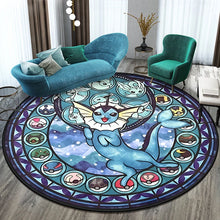 Lade das Bild in den Galerie-Viewer, Runder Pokemon Teppich in vielen Motiven Evoli, Aquana, Pokeball etc.