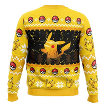Load image into Gallery viewer, Pikachu Pokemon Weihnachtspulli im Strick Look