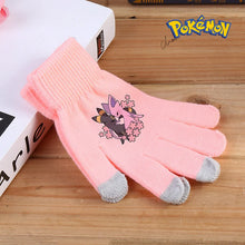 Load image into Gallery viewer, Flauschige Winter Handschuhe mit Pokemon Motiven in Pink oder Schwarz