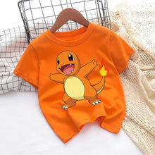 Lade das Bild in den Galerie-Viewer, Neue Pokemon Sommer T-Shirts in bunten Motiven für Kinder