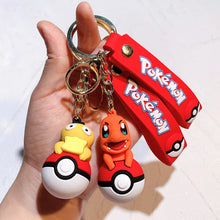 Load image into Gallery viewer, Pokeball mit Pokemon Figur Schlüsselanhänger Keychain