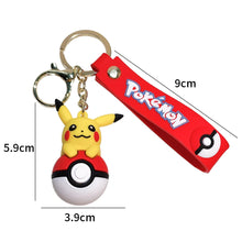 Load image into Gallery viewer, Pokeball mit Pokemon Figur Schlüsselanhänger Keychain