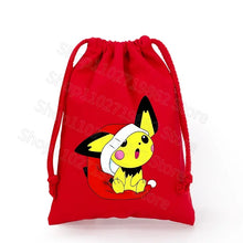 Load image into Gallery viewer, Weihnachtliche Pokemon Pikachu Tassche mit Kordel für Nikolaus, Weihnachten Geschenke etc.
