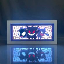Lade das Bild in den Galerie-Viewer, Pokemon Gengar, Pikachu oder Mewto Bild mit LED Beleuchtung Lampe Licht