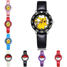 Load image into Gallery viewer, Kinder Armbanduhr mit Pikachu oder Poke Ball Motiven