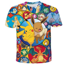 Load image into Gallery viewer, Bunte Farbenfrohe Pokemon T-Shirts für den Sommer