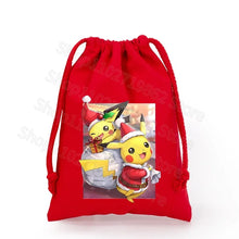 Load image into Gallery viewer, Weihnachtliche Pokemon Pikachu Tassche mit Kordel für Nikolaus, Weihnachten Geschenke etc.