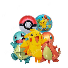 Lade das Bild in den Galerie-Viewer, 5 Stk. Pokemon Luftballon Set für Feier, Geburtstag, Party, Dekoration