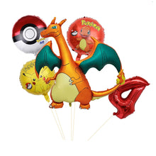 Lade das Bild in den Galerie-Viewer, Glurak Charizard Geburtstags Ballon Set mit Jahreszahl Alter