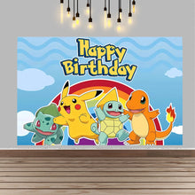 Lade das Bild in den Galerie-Viewer, Pokemon Pikachu Kindergeburtstag große Poster Banner Hintergrund Deko