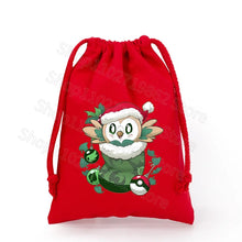 Load image into Gallery viewer, Weihnachtliche Pokemon Pikachu Tassche mit Kordel für Nikolaus, Weihnachten Geschenke etc.