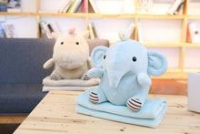 Load image into Gallery viewer, Niedliches Hippo oder Elefanten Kuscheltier Baby mit Decke kaufen