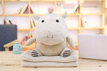 Load image into Gallery viewer, Niedliches Hippo oder Elefanten Kuscheltier Baby mit Decke kaufen