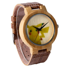 Load image into Gallery viewer, Pikachu Pokemon Bambus Holz Armbanduhr kaufen