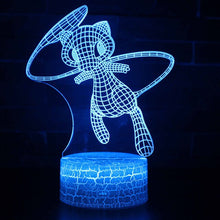 Load image into Gallery viewer, Mew oder Mewtwo / Mewtu Nachttischlampe 3D Effekt, 16 Farben, Fernbedienung kaufen