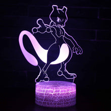 Load image into Gallery viewer, Mew oder Mewtwo / Mewtu Nachttischlampe 3D Effekt, 16 Farben, Fernbedienung kaufen