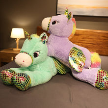 Load image into Gallery viewer, XXL Regenbogen Einhorn Kuscheltier Einhörner Stofftiere 90cm kaufen
