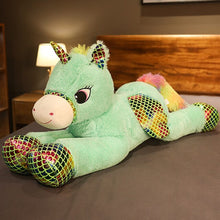 Load image into Gallery viewer, XXL Regenbogen Einhorn Kuscheltier Einhörner Stofftiere 90cm kaufen