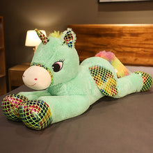 Load image into Gallery viewer, XXL Regenbogen Einhorn Kuscheltier Einhörner Stofftiere 90cm kaufen