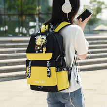 Load image into Gallery viewer, Großer Pokemon Schulrucksack mit USB Ladebuchse im Pikachu Look kaufen