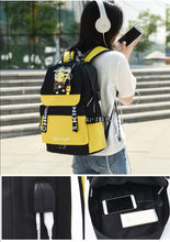 Load image into Gallery viewer, Großer Pokemon Schulrucksack mit USB Ladebuchse im Pikachu Look kaufen