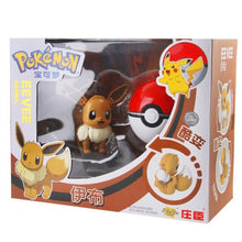 Load image into Gallery viewer, Eevee / Evoli Pokemon Poke Ball Set mit Figur Spielzeug kaufen