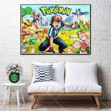 Load image into Gallery viewer, Pokemon Poster Kunstdrucke Ash Ketchum Pikachu Jigglypuff etc. kaufen