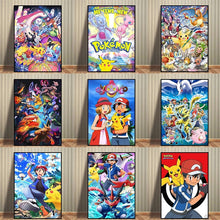 Load image into Gallery viewer, Pokemon Poster Kunstdrucke Ash Ketchum Pikachu Jigglypuff etc. kaufen