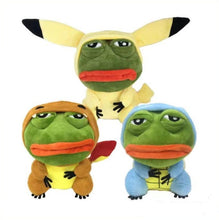 Lade das Bild in den Galerie-Viewer, Pikachu, Glumanda, Bisasam u. a. als Sad Frog Meme Cosplay Plüsch Pokemon (ca. 25cm) kaufen