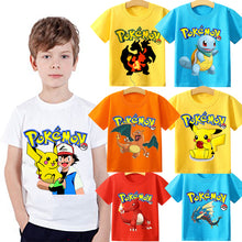 Load image into Gallery viewer, Pokemon Pikachu Kinder Sommer T-Shirts in vielen Motiven und Größen kaufen