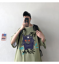 Load image into Gallery viewer, Cooles Oversize T-Shirt mit Pokémon Gengar Print kaufen