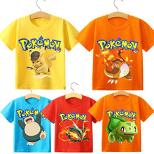 Load image into Gallery viewer, Pokemon Kinder Pikachu T-Shirt für den Sommer viele Motive kaufen
