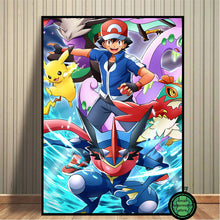 Load image into Gallery viewer, Pokemon Poster Kunstdrucke Ash Ketchum Pikachu Jigglypuff etc. kaufen