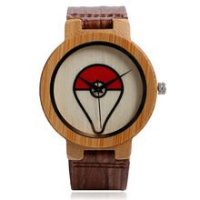 Load image into Gallery viewer, Pokeball Pokemon Bambus Holz Armbanduhr kaufen