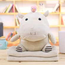 Load image into Gallery viewer, Niedliches Hippo oder Elefanten Kuscheltier Baby mit Decke kaufen