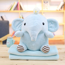 Load image into Gallery viewer, Niedliches Hippo oder Elefanten Kuscheltier Baby mit Decke kaufen