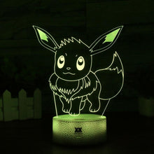 Lade das Bild in den Galerie-Viewer, Eevee / Evoli 3D LED Lampe (9 Motive) Nachtlicht, Tischlampe kaufen