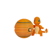 Load image into Gallery viewer, Bewegliche Glumanda Charmander Pokemon Figur mit Pokeball
