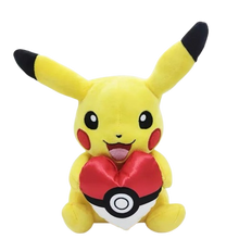 Lade das Bild in den Galerie-Viewer, Pokemon Pikachu mit Herz in Pokeball Form Kuscheltier (ca. 23cm)
